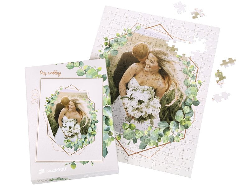 Box photo puzzle 200 pieces wedding