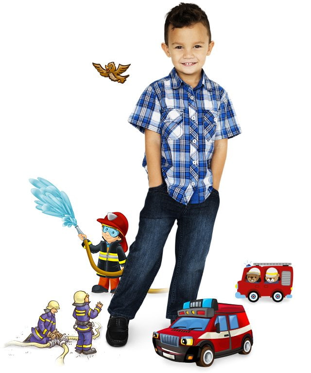 fire brigade puzzle with your own children's photos