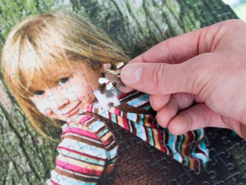 Photo puzzle punching technique